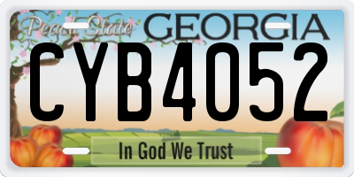 GA license plate CYB4052