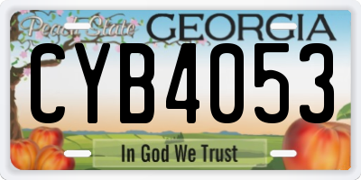 GA license plate CYB4053