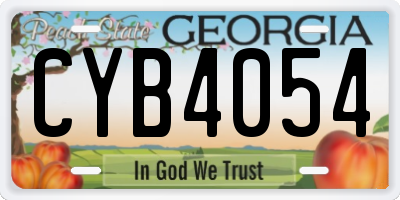 GA license plate CYB4054