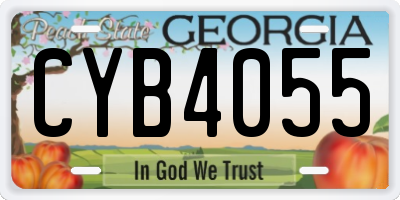 GA license plate CYB4055
