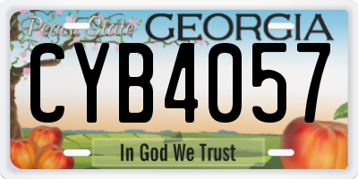 GA license plate CYB4057