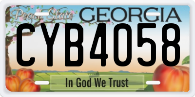 GA license plate CYB4058