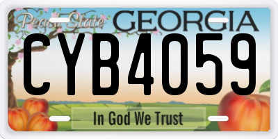 GA license plate CYB4059