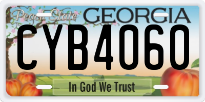 GA license plate CYB4060