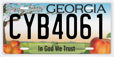 GA license plate CYB4061