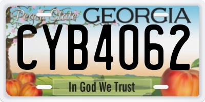 GA license plate CYB4062