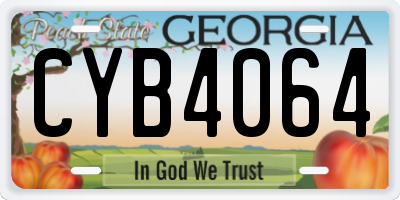 GA license plate CYB4064