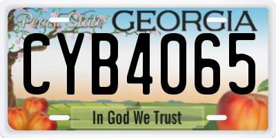 GA license plate CYB4065
