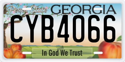 GA license plate CYB4066