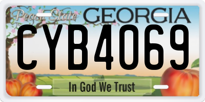 GA license plate CYB4069