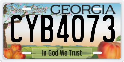 GA license plate CYB4073