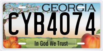 GA license plate CYB4074