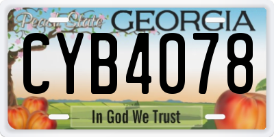 GA license plate CYB4078