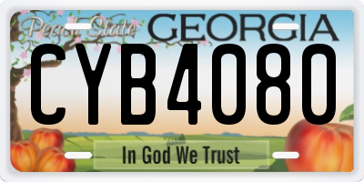 GA license plate CYB4080