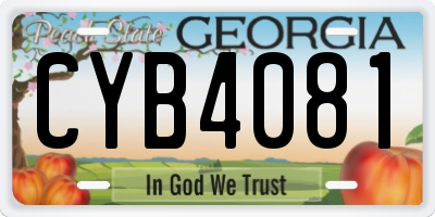 GA license plate CYB4081