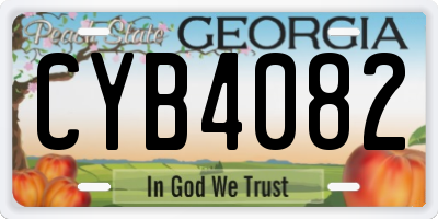 GA license plate CYB4082