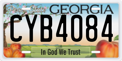 GA license plate CYB4084