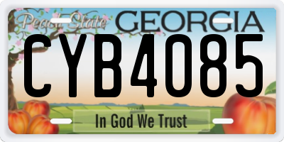GA license plate CYB4085