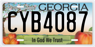 GA license plate CYB4087