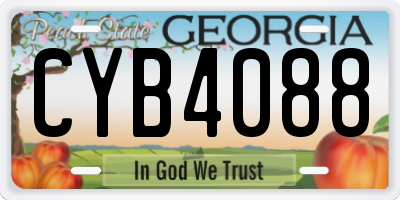 GA license plate CYB4088