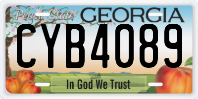 GA license plate CYB4089