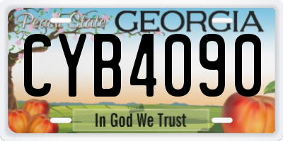 GA license plate CYB4090