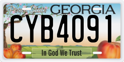 GA license plate CYB4091