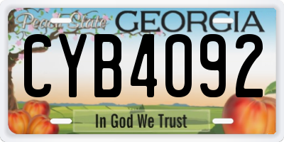 GA license plate CYB4092