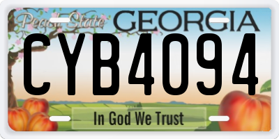 GA license plate CYB4094