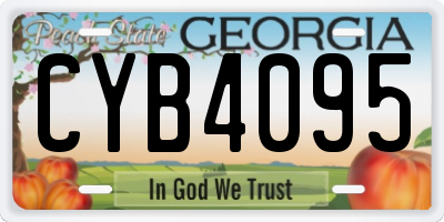 GA license plate CYB4095