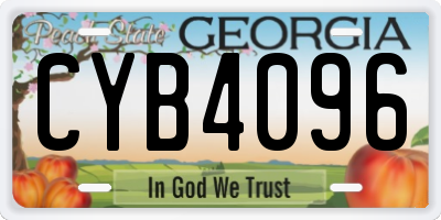 GA license plate CYB4096