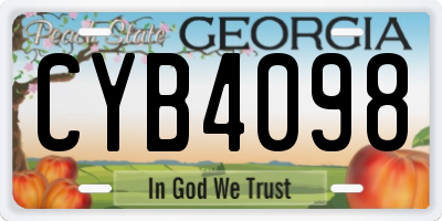 GA license plate CYB4098