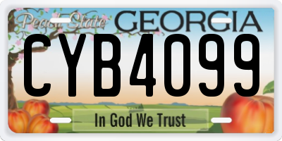 GA license plate CYB4099