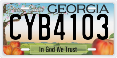GA license plate CYB4103