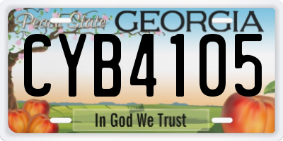 GA license plate CYB4105
