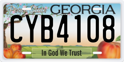 GA license plate CYB4108