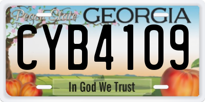 GA license plate CYB4109
