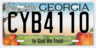 GA license plate CYB4110