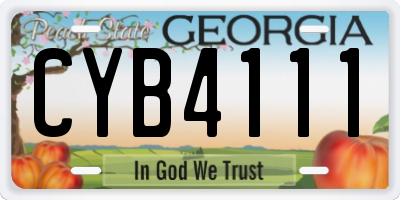 GA license plate CYB4111