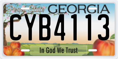 GA license plate CYB4113