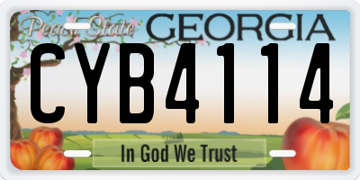 GA license plate CYB4114