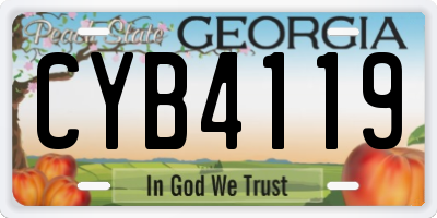 GA license plate CYB4119