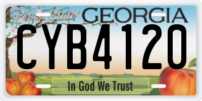 GA license plate CYB4120