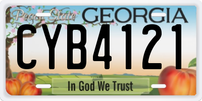 GA license plate CYB4121