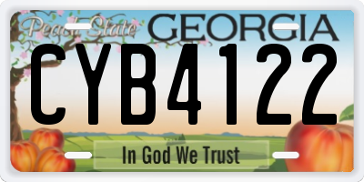 GA license plate CYB4122