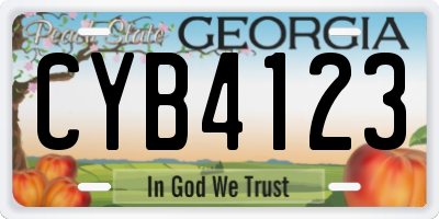 GA license plate CYB4123