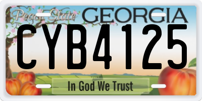 GA license plate CYB4125