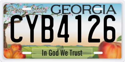 GA license plate CYB4126