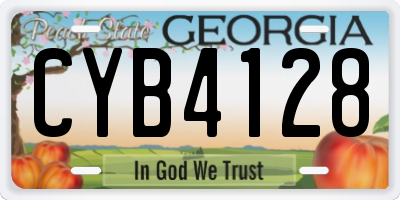 GA license plate CYB4128