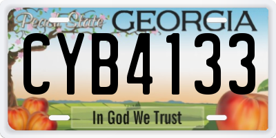GA license plate CYB4133